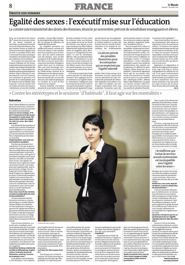 Droits des Femmes Revue de presse après le comité interministériel
