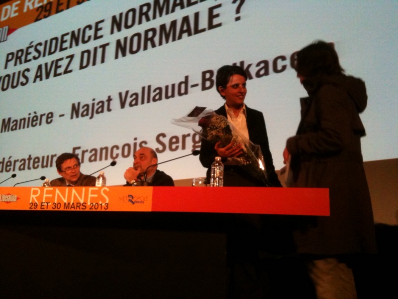 Najat Vallaud-Belkacem à Rennes au Forum Libé, le 29 mars 2013