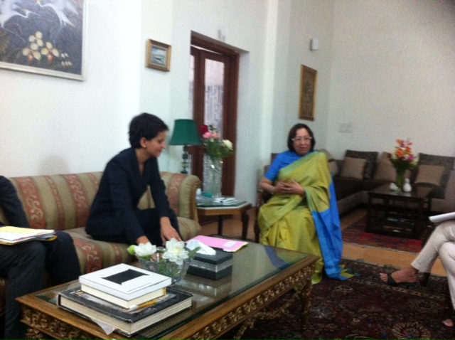 Avec Najma Heptulla, senatrice indienne pour échanger sur les questions de parité 