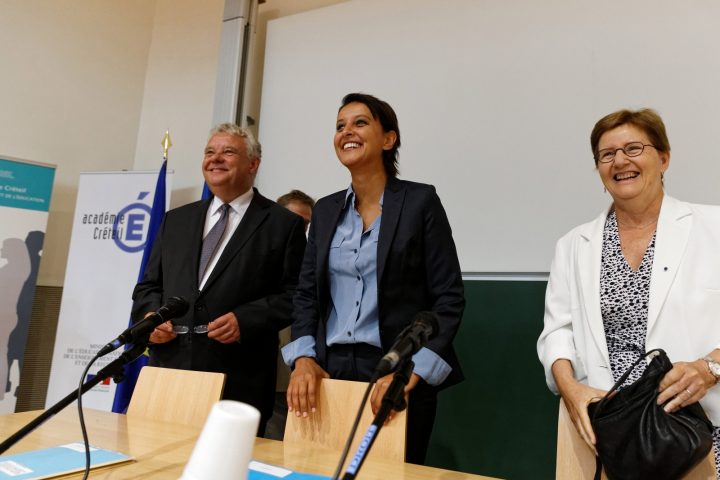Rencontre de la ministre Najat VALLAUD-BELKACEM avec les nouveaux professeurs, à l'ESPE - Université Paris-Est Créteil, le jeudi 25 Aout 2016 - © Philippe DEVERNAY